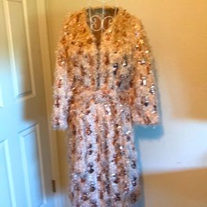 Sequined jacket with belt